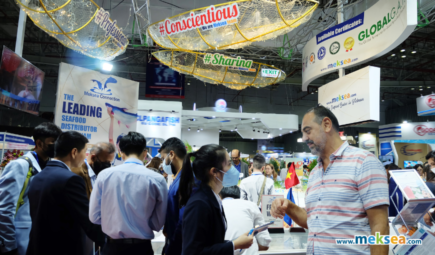 3 sparkling boats at Meksea’s booth attracted the attention of hundreds of Vietfish visitors